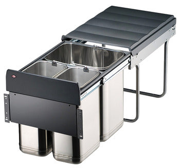 Basurero Triple Acero Inoxidable Häfele