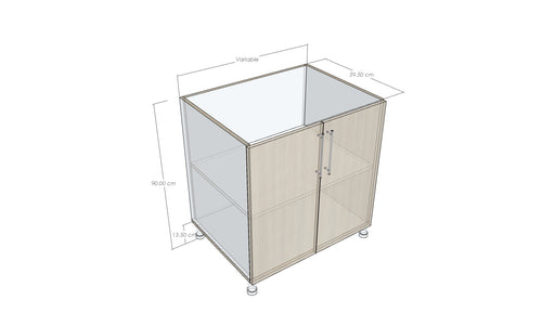 Módulo Bajo de melamina hidrófuga (2 puertas)